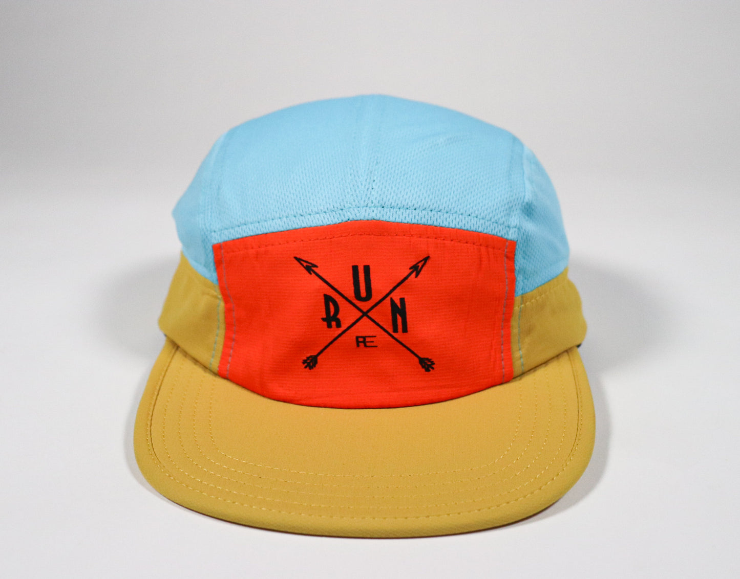 5 panel cross run hat neon