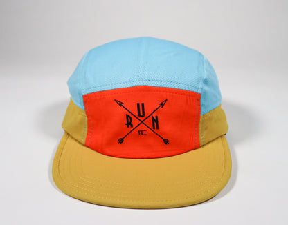 5 panel cross run hat neon